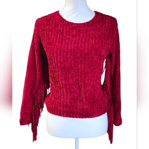 Chelsea & Violet Vibrant Red Textured Top